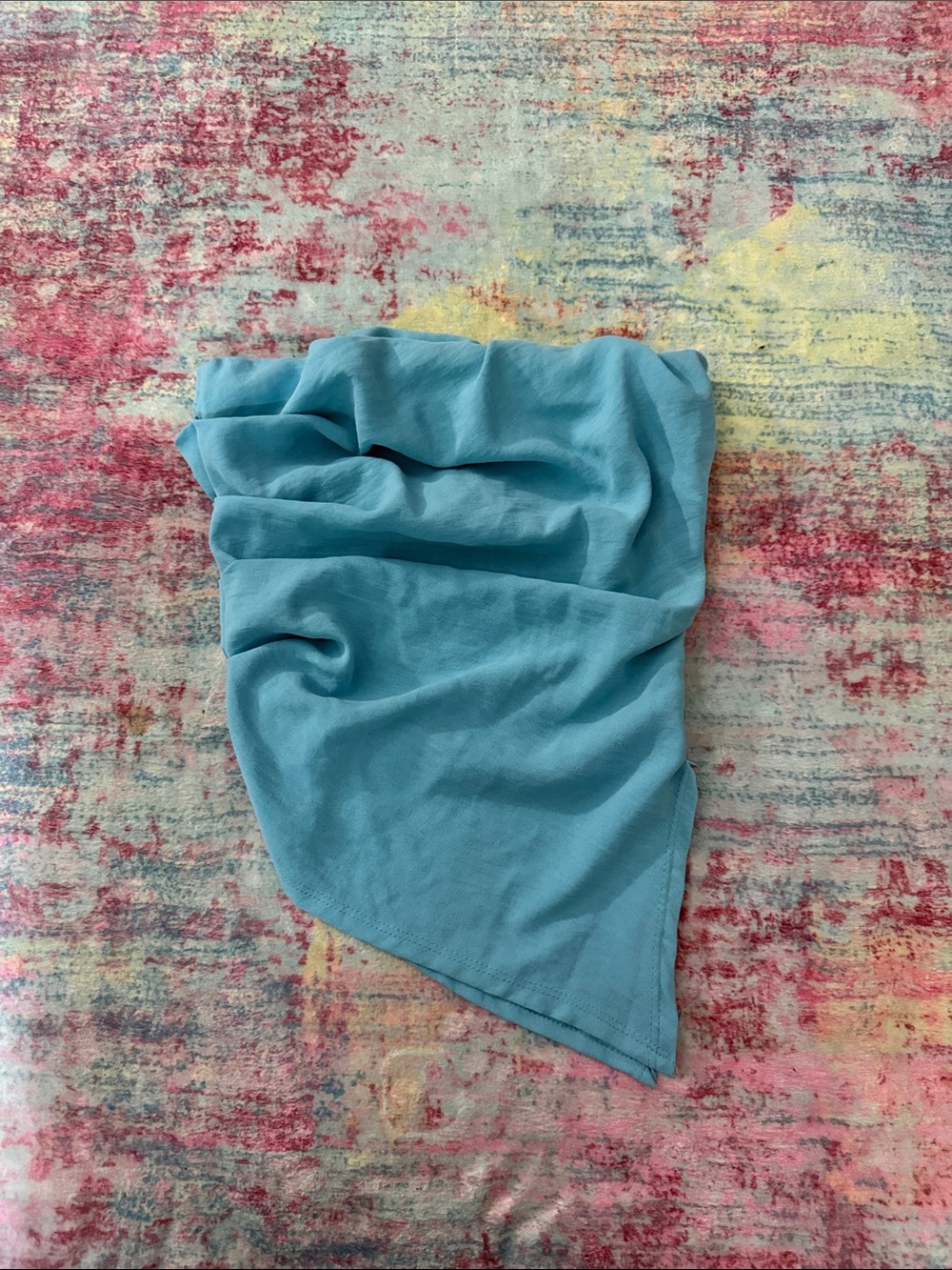 Fashion Nova Blue Strapless Crop Top